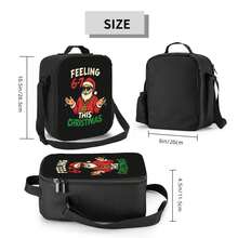 Six Seven Theme Design Lunch Bag - Durable Polyester Square Lunch Tote Bag, Suitable For Schools, Offices, Picnics, Lunch Accessories, Office Food Trucks, Energetic Meal Bags, Picnic Essentials, Sturdy Structure, Picnic Enthusiasts, 2D Flat Surface - 黑色 - 查看 2