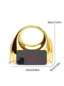 Luxury 2025 Women's Party Prom Crescent Clip Box Evening Clutch Acrylic Transparent Clutch Waterproof Crossbody Bag - 金色 - 查看 6