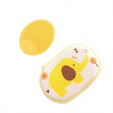 Esponja exfoliante suave y absorbente para el Body del bebé, diseño de patrones lindos, esponja de baño para bebé, borla de baño para bebé, esponja de pulpa de madera suave y amigable para bebés, esponja de toalla de baño de dibujos animados de pulpa de madera - Multicolor - Ver 8