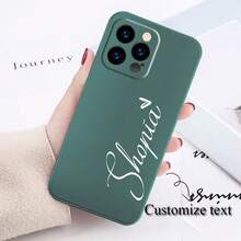 1 pieza Funda de teléfono líquida de TPU, compatible con Apple/Galaxy/Honor//, personalizable con elementos como gatos, perros, flores, mariposas, adecuada para el Día de la Madre, el Día del Padre, San Valentín, cumpleaños, parejas, padres e hijos, funda de teléfono personalizada única - Blanco - Ver 5