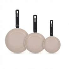 Santa Clara Nordkitch 20, 24 And 28 Cm Frying Pans, Forged Aluminum 3.2 Mm Non-Stick Double Layer Full Induction With Soft Touch Bakelite Handle, Set Pack Of 3, Suitable For Induction, Gas, Ceramic And Electric Hobs - 查看 9