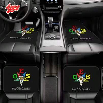 4pcs OES Star Design Car Floor Mats - Universal Fit For Front And Rear, Provide Full Interior Coverage, Compatible With Sedans, And SUVs, All-Season Protection, Bring A Wonderful Experience To Your Beloved Car.
