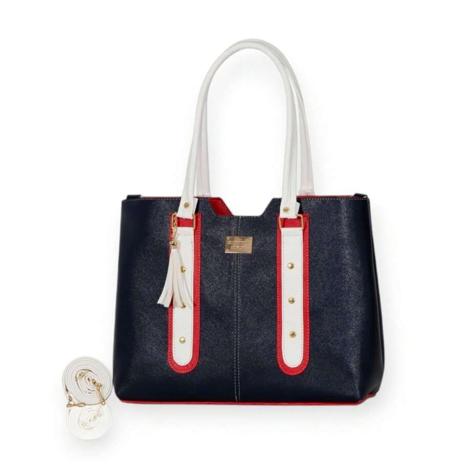 Women Shoulder Bags - Blue/Red - View 1