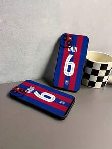 La camiseta del Barcelona de Gavi con el número seis. Esta elegante funda es compatible con Samsung, Apple, VIVO, OPPO, , Transsion, ,  y Honor. Fabricada en silicona TPU, ofrece protección contra golpes y caídas, además de una sensación superior. Es un regalo ideal para familiares, amigos y seres queridos, y la opción perfecta para San Valentín y Año Nuevo. - Negro - Ver 7