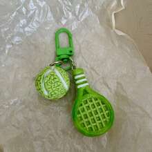 2D Flat Cute Resin Combination Tennis & Racket Keychain, Couples/Best Friends/Students Graduation Gift, Bag Charm - Tennis + Racket - View 10