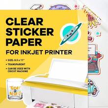10/20/60pcs Printable Transparent Vinyl Stickers, Suitable For Inkjet Printer, Transparent Film, DIY Personalized Self-Adhesive Paper, Tear-Resistant, Easy To Cut - Rectangle - View 1