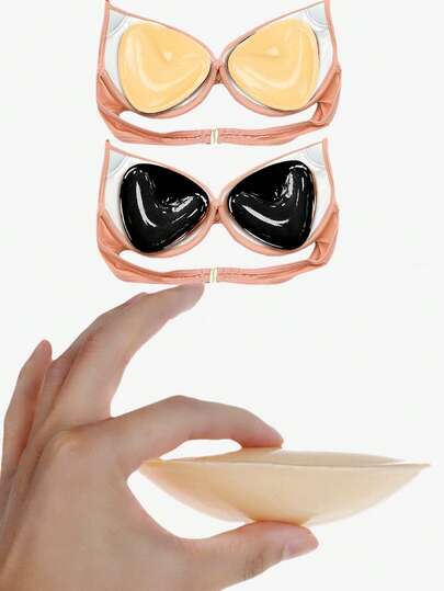 ideaCCSZ 2pcs/Set Women's Reusable Double-Sided Self-Adhesive Triangle Bra Lift Pads, Suitable For Sports Bras, Swimwear, Etc.