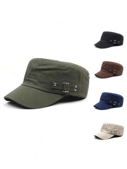 Outdoor Sport Military Caps Men Solid Color Breathable Cadet Army Cap Flat Top Hat Cycling Running Cap Baseball Cap