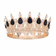 1pc Gold Bridal Crown Headpiece, Crystal Princess Tiara, High-End Wedding/Birthday Crown - Multicolor - View 8