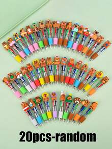 20/20/5/1pc-Capybara & Bunny 4-Color Ballpoint Pen, Cute Multicolor Pen 4-In-1, Spring Easter Basket Stuffer, Lovely Writing Pen For Kids Girls Birthday Gift, Baby Shower Party Favors, School Office Supplies - 彩色 - 查看 10