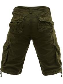 Men's Cargo Shorts Washed Cotton Casual  Multi Flap Pockets Lightweight Comfortable Summer Bottoms For Urban Streetwear Daily Commute Weekend Outings,Mens Clothes - 軍綠色 - 查看 8