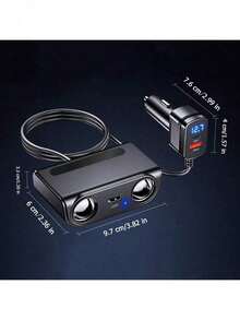 120W 双口车载点烟器分线器，支持 PD3.0/QC3.0 快充，不含电池 - TR-37P - 查看 2
