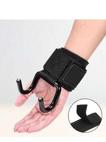 1 双举重钩握把带，含腕带，健身杠铃把手带，举重钩，引体向上力量握把手套，防滑，优质 - 彩色 - 查看 1