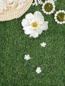 1 pieza Clip de pelo elegante y romántico con flores beige y flecos, accesorio de pelo dulce y lindo para mujeres, pinzas de pelo, pasador de pelo, hebillas de pelo, clips de pelo con flores, pasador de pelo, accesorios de verano, vacaciones, viajes, festivales, fiestas - Multicolor - Ver 14