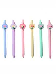 6pcs/Set Random Cartoon Tulip Ballpoint Pens, Built-In Black Ink, Soft Touch, Smooth Writing, Suitable For Diary, School And Office Supplies - Multicolor - View 9