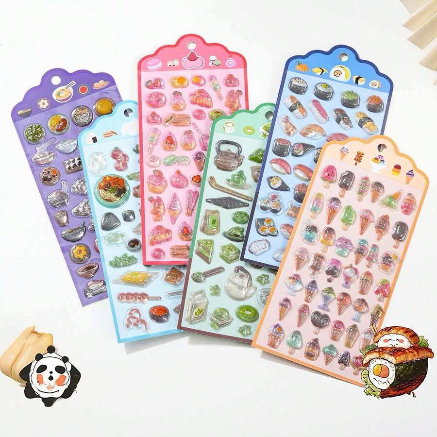 New 3D Embossed Stickers, Solid Epoxy Stickers, Crystal Diamond, Japanese Style Food New Decorative Stickers - Multicolor - View 1