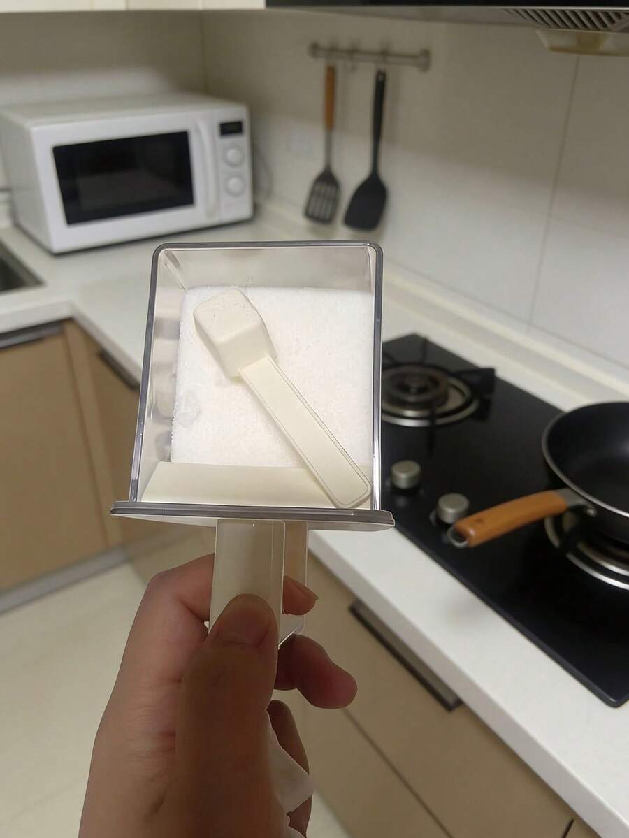 1 pieza Caja sellada para especias, caja multicompartimento para condimentos, a prueba de humedad y polvo, desmontable y fácil de limpiar, apilable para almacenar sal, azúcar, salsa, vinagre y especias. Organizador de cocina [Con cuchara] - Multicolor - Ver 1