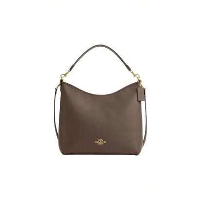 Coach Bolso bandolera para mujer CY684IMV2R, LAUREL 30, marrón oscuro, con cremallera superior, piel sintética, gran capacidad, ideal para desplazamientos diarios y salidas informales.