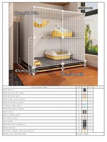 3-Tier Large Space Cat Cage With Litter Box Area, Removable Tray, Suitable For Multi-Cat Households, DIY Metal Cat Villa - Multicolor - View 18