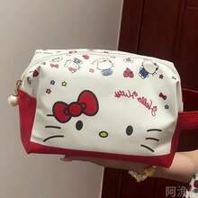 SANRIO Túi đựng mỹ phẩm , túi đựng đồ dùng vệ sinh cá nhân du lịch dung tích lớn, túi trang điểm chống thấm nước, vật dụng cần thiết khi đi du lịch, túi đựng đồ trang điểm, cũng có thể dùng làm hộp đựng bút chì cho học sinh, quà tặng tựu trường (có thể lau sạch nếu hơi bẩn) - Nhiều màu - Xem 7