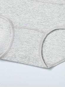 4 piezas de bragas triangulares sin costuras de cintura alta de algodón para mujer, ropa interior transpirable - Gris Claro - Ver 4