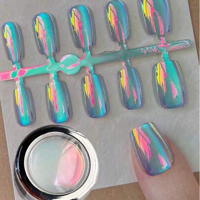 0,3g/Pc Polvo de uñas camaleónico Aurora, polvo neón para decoración de arte de uñas DIY, polvo de uñas óptico que cambia de color, polvo de uñas Y2K