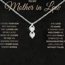 Infinity Symbol Double Heart Necklace Inlaid With Rhinestones, Birthday/Mother's Day Gift For Mother-In-Law - Alluring Beauty - View 4