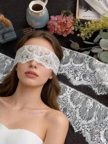 3 metros/paquete de encaje de pestañas, adecuado para mantel, decoración de ropa, decoración de boda, manualidades DIY - Negro - Ver 1