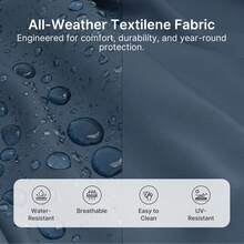 4-Piece Outdoor Patio Furniture Set, All Weather-Resistant Textile Fabric Outdoor Conversation Set With Coffee Table, Patio Rocking Chairs For Lawn, Balcony, Poolside,Outdoor Furniture - Màu xanh lam - Xem 4