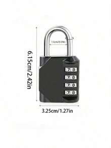 重型防水金属挂锁，带4位密码锁 - 防盗锁，适用于家庭、健身房、储物柜、行李箱、船只和橱柜 - 易于使用的钥匙锁（仅挂锁） - 黑色 - 查看 17