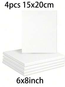 4 piezas de lienzos de pintura rectangulares lisos, lienzos de pintura multiusos minimalistas, adecuados para aprender a pintar, útiles escolares - Multicolor - Ver 8
