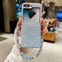 1pc Foldable Lace Side Buckle Phone Case With Lanyard & Wrist Strap, Portable Protective Cover Compatible With Samsung Galaxy Z Flip7, Z FE, Z Flip6, RAZR 50/50 Ultra, RAZR 60/60 Ultra - Multicolor - View 15