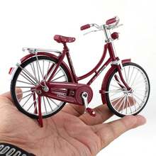 Modelo de Bicicleta de Aleación Roja a Escala 1:10, Patineta de Dedo y Bicicleta, Serie de Simulación Humana, Juguete de Regalo 0TY8 - Re 1 pieza - Ver 2