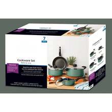7 Piece Nonstick Aluminum Pots And Pans Cookware Set, Green - 查看 9