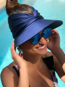 1pc Women's Wide Brim Sun Hat, Summer UV Protection Hat UPF 50+, Beach Hat, Foldable Golf Sun Hat - A - View 3