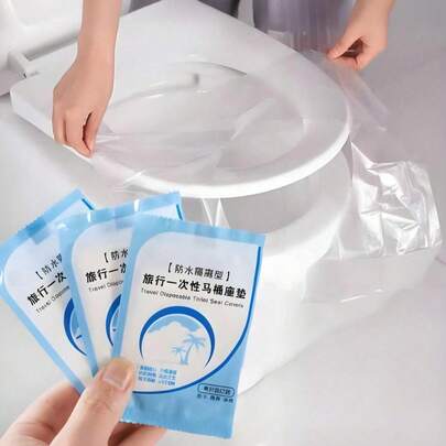 100片/包 一次性旅行马桶座套，防水马桶座保护套，适用于公共卫生间、飞机、酒店、露营