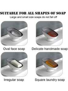 1pc Soap Dish With Strong Suction Cup, Removable Double-Layer Drainage Design Soap Holder, Suitable For Bathroom, Shower, Kitchen Sink, Bathtub, Toilet Plastic Soap Tray - Multicolor - View 5