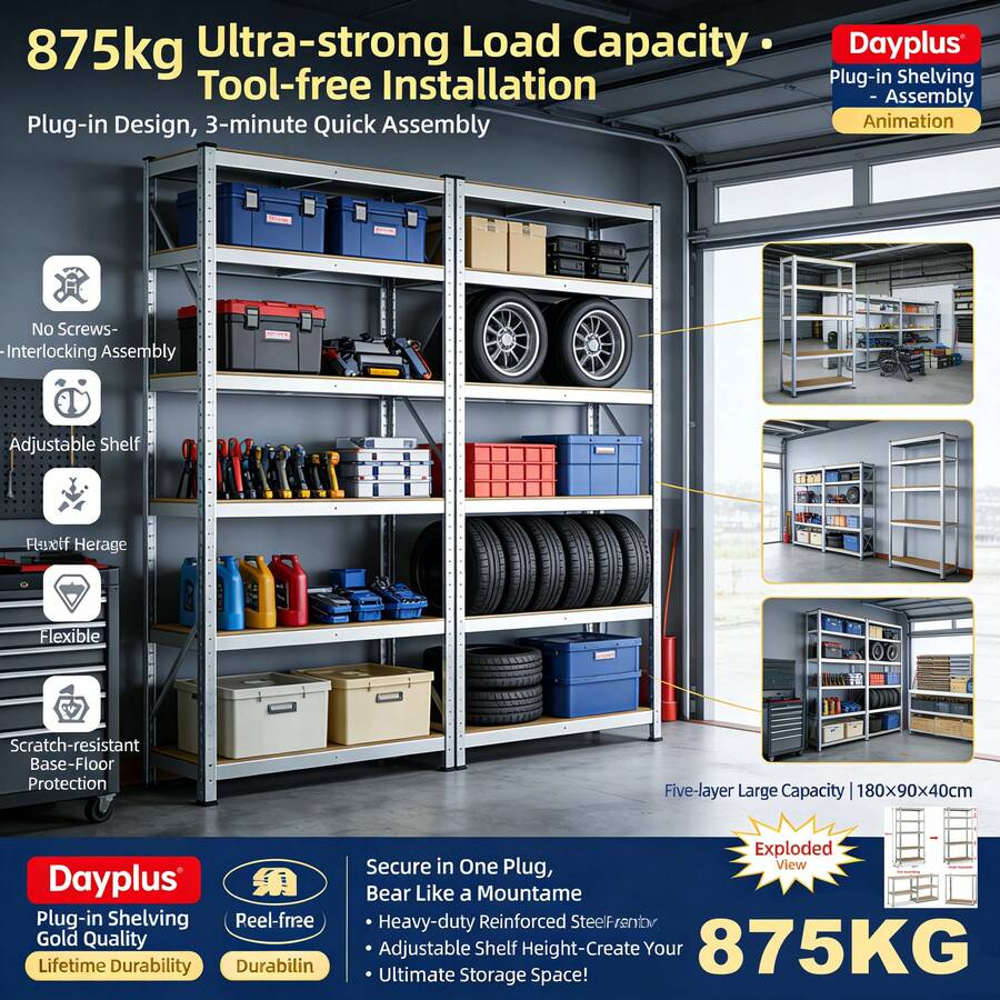 Garage Storage Racks - Argent - Voir 1