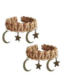 1/2 chiếc kẹp rèm kim loại hình ngôi sao và mặt trăng phong cách Boho, dây buộc rèm xoắn, thích hợp cho phòng khách, phòng ngủ, quà tặng ngày lễ. - nhiều màu - Xem 9