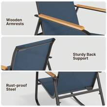 4-Piece Outdoor Patio Furniture Set, All Weather-Resistant Textile Fabric Outdoor Conversation Set With Coffee Table, Patio Rocking Chairs For Lawn, Balcony, Poolside,Outdoor Furniture - Màu xanh lam - Xem 8