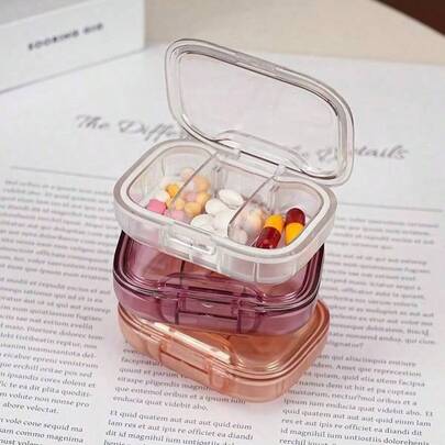 1 件便携式每周药盒，防水密封紧凑型药盒，用于储存药物