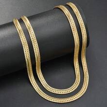 Men's 18K Gold Plated Wheat Chain Necklace, Vintage Braided Rope Link Gold Chain For Daily Wear - Wheat Chain - View 5
