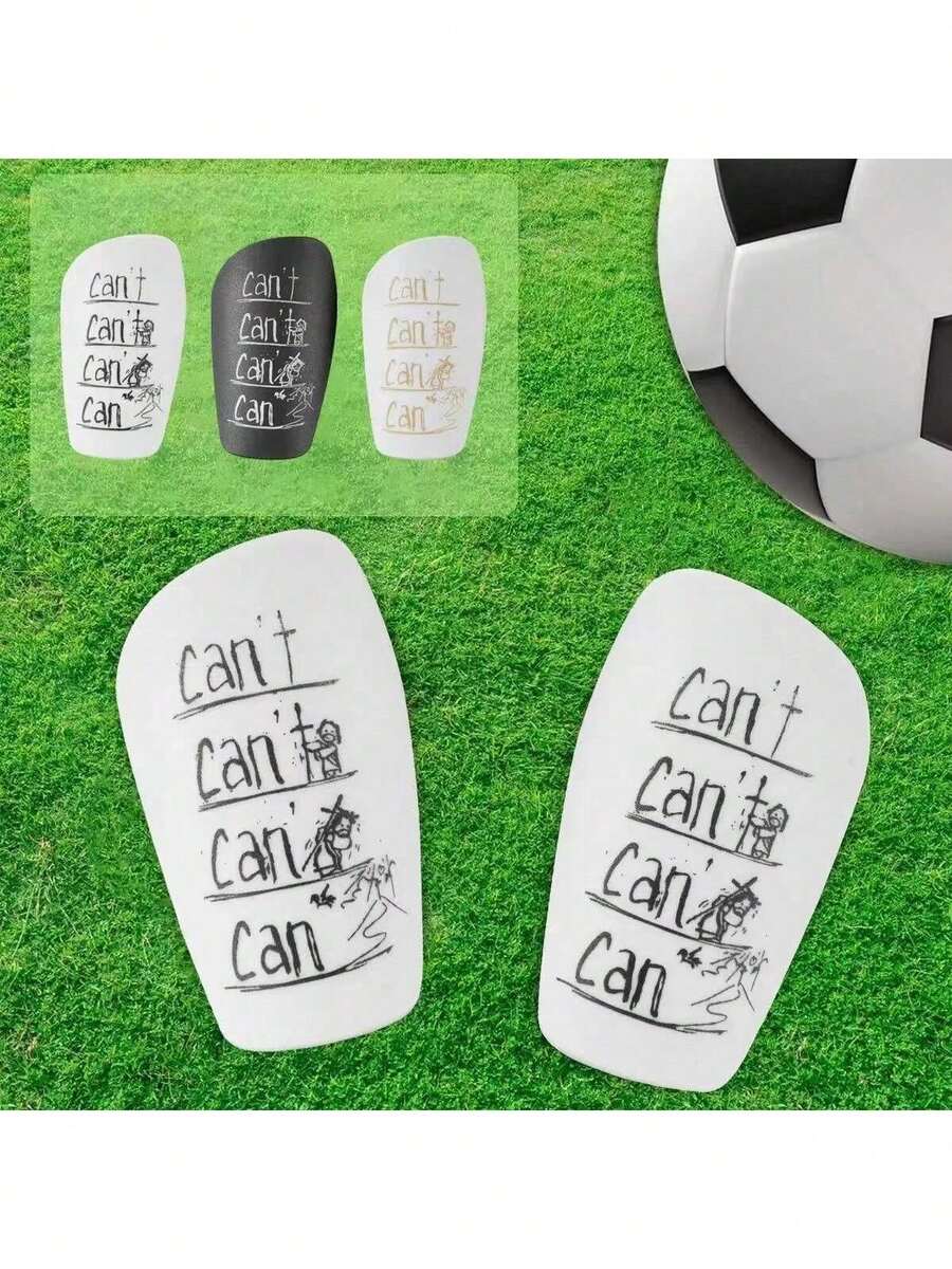 1 Pair Mini Size Football Shin Guards, Thick Anti-Collision Leg Guards, Comfortable And Lightweight, Durable Cross Design, Suitable For Training And Matches, Football Accessories - Cant Bilateral Symmetry - View 1