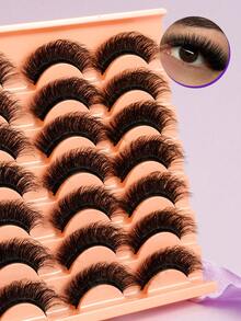 14 Pairs Fluffy, Voluminous, Natural Curly, Thick 8D False Eyelashes With Good Upper Lash Effect - View 4