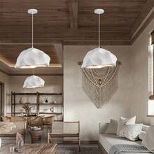 ZHUO LANG DA 1pc Cement & Concrete Foam Pendant Light, Cream Modern Style Suitable For Various Rooms, Living Room, Bedroom, Tea Room, Dining Room, Cafe (Excluding Bulb And Light Source) - White - View 13