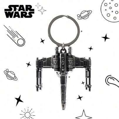 StarWars 1pc Official Licensed Spaceship Keychain, Alloy Keyring Pendant,  Stormtrooper, Galactic Empire, Birthday Gift, Christmas Gift, Halloween Costume Accessory, Movie Marathon, Cosplay, Back To School, Travel Souvenir, Father's Day Gift, Office Desk Companion