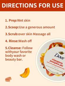 Dove 滋养柔滑肌肤，多芬身体磨砂膏 1 罐 298 克，肉桂南瓜暖香，温和清洁并滋润肌肤，适合全身护理 - 298g 肉桂南瓜 - 查看 6