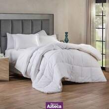 Edredón acolchadoSet de Edredón King Size 7 Piezas: Edredón Fundas de Almohada Fundas Decorativa Sábana Plana y de Cajón. Acolchado Suave Diseño Capitonado Color Blanco Juego de Cama Elegante y Versátil. - Blanco - Ver 6