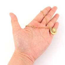 1 chiếc dây chuyền mặt dây chuyền hình trăng khuyết và mặt trời thời trang mới, chất liệu thép không gỉ mạ vàng, dành cho nữ. - Vàng - Xem 3