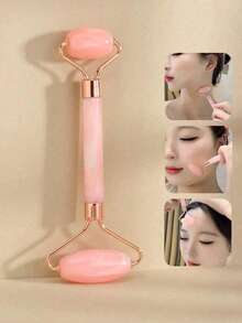 1/2件套面部美容刮痧按摩工具套装，非水晶ABS树脂材质粉色滚轮按摩身体刮痧工具套装，身体疏通面部美容工具，适合女性、学生、母亲、姐妹，节日礼物 - 粉色 - 查看 5